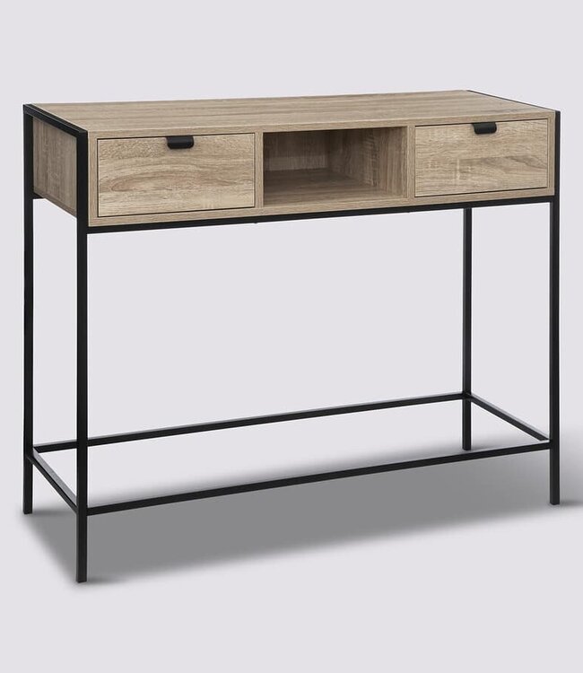 Wall table with 2 drawers - Console table - Brown/Black - 5Five - Aliaj