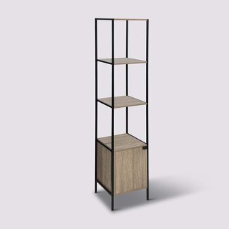  5Five Shelving with 1 Door - Natural Oak Effect - Aliaj