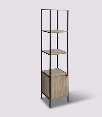  5Five Shelving with 1 Door - Natural Oak Effect - Aliaj