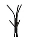 Coat Rack with 6 Hooks and 2 Shelves - Black