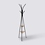 Coat Rack with 6 Hooks and 2 Shelves - Black