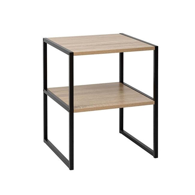 Bedside table with 2 shelves - Wood effect - Aliaj