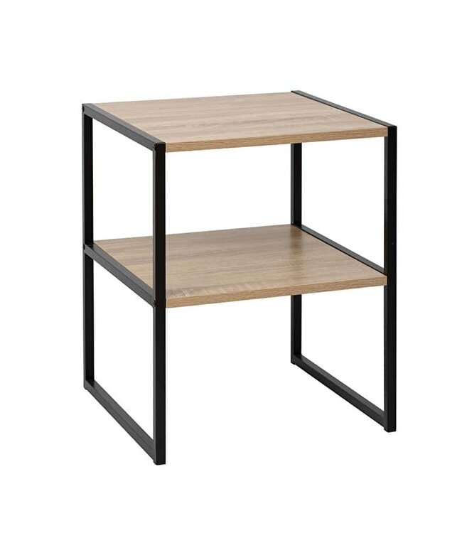 Bedside table with 2 shelves - Wood effect - Aliaj