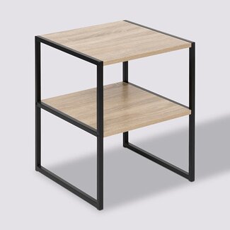  5Five Nachtkastje met 2 Planken - Houteffect - Aliaj