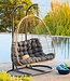 2-Seater Hanging Egg Chair AJAR – Luxury Slate Finish | Double Swing Chair