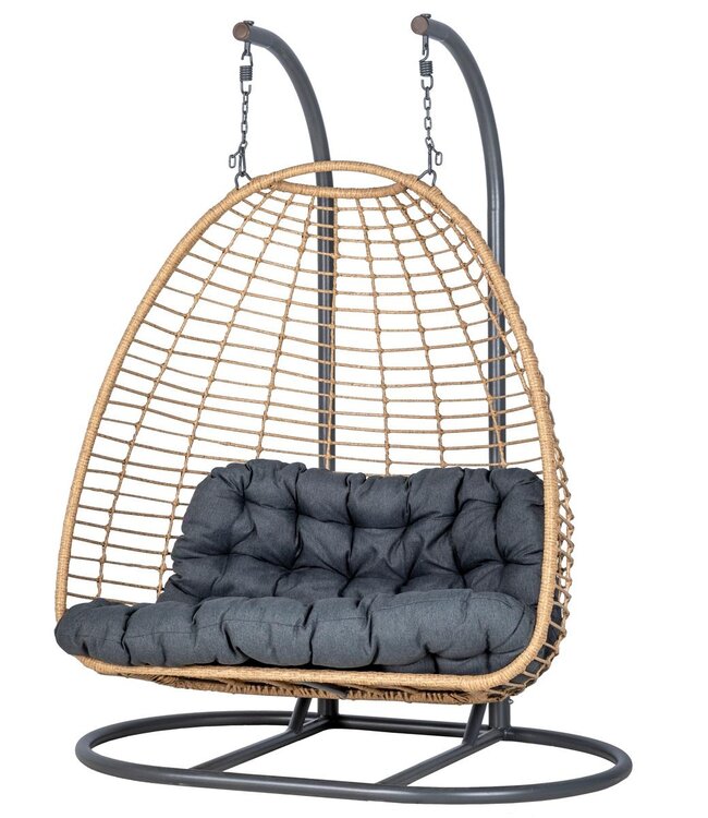 AJAR 2-Zits Hangende Eierstoel - Leisteenafwerking