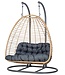 2-Seater Hanging Egg Chair AJAR – Luxury Slate Finish | Double Swing Chair