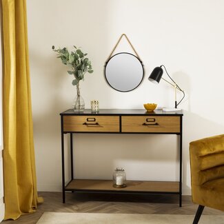 Atmosphera Console 2 Lades - Baris - Zwart - L. 112 cm