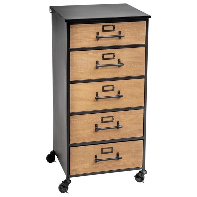 Atmosphera Kommode - Chiffoniere - Schwarz - Baris - 5 Schubladen