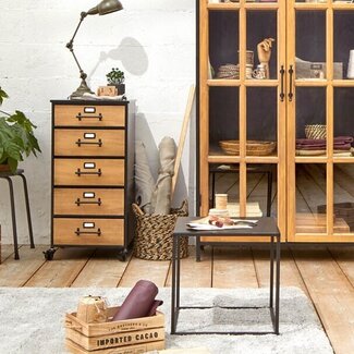 Atmosphera Chest of drawers - Chiffoniere - Black - Baris - 5 Drawers