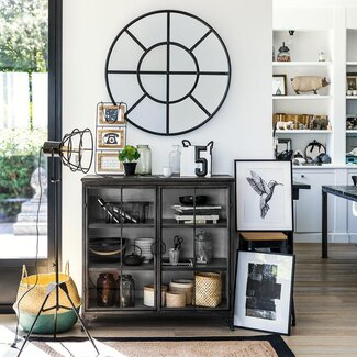 Atmosphera Sideboard with 2 doors - Broc - Grey - 102x101 cm