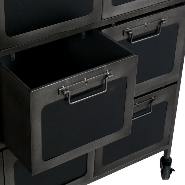 Ladekast - Chiffoniere - Zwart Metaal, 9 Lades - Broc