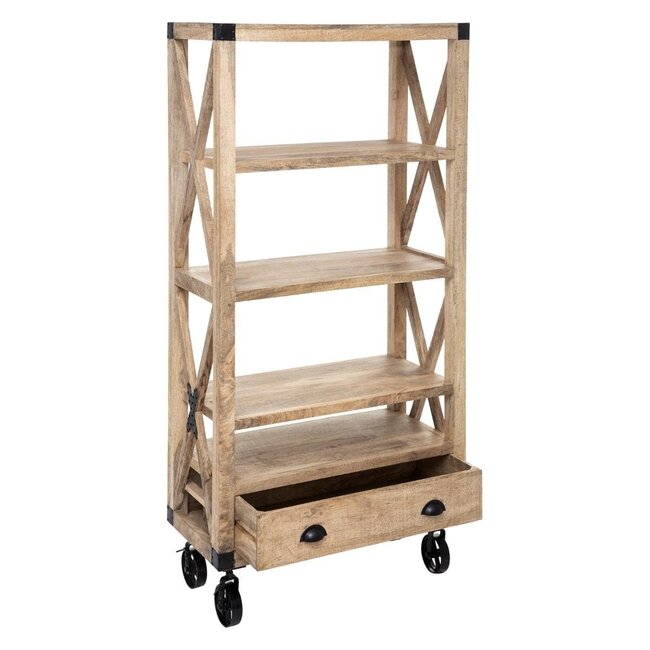 Boekenkast - Silas - Mangohout - 90x180 cm