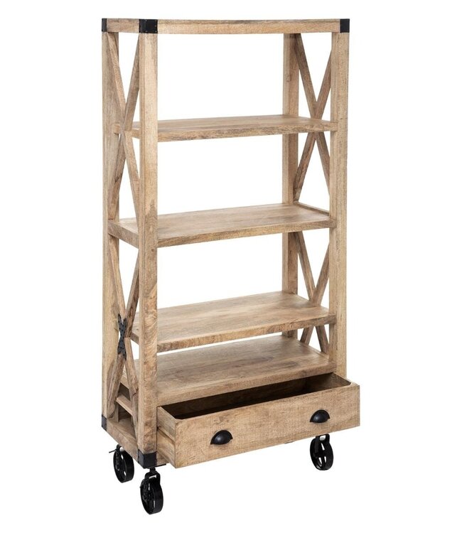 Bookcase - Silas - Mango wood - 90x180 cm