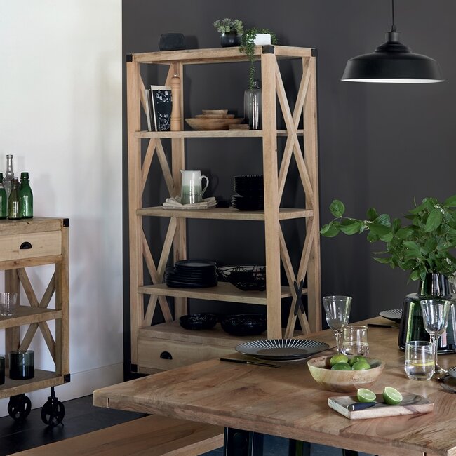 Boekenkast - Silas - Mangohout - 90x180 cm