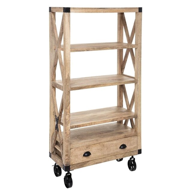 Boekenkast - Silas - Mangohout - 90x180 cm