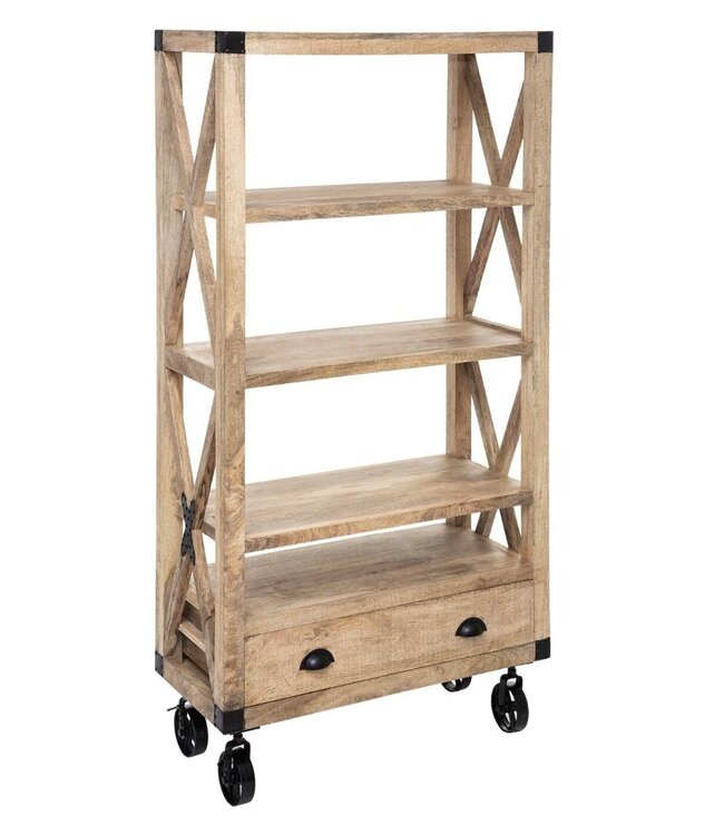 Bookcase - Silas - Mango wood - 90x180 cm