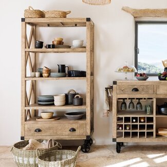  5Five Bookcase - Silas - Mango wood - 90x180 cm