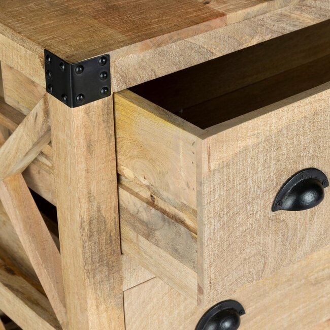Atmosphera Sideboard für 6 Schubladen - Silas - Mangoholz - 150 × 40 cm