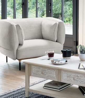 Atmosphera Fauteuil - Isée - muisgrijs - eigentijds design