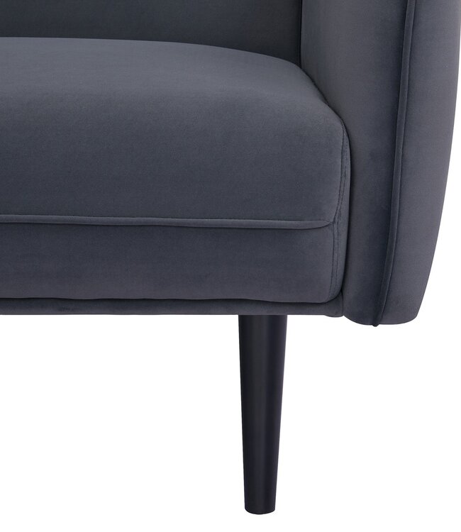 Sofa Bed - Daria - 3-seater - velvet - slate grey - retro style