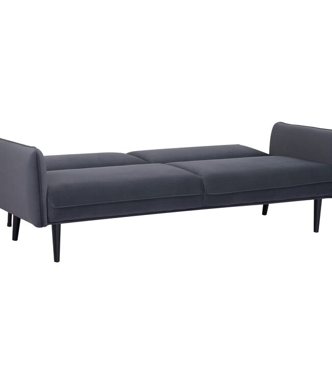 Sofa Bed - Daria - 3-seater - velvet - slate grey - retro style