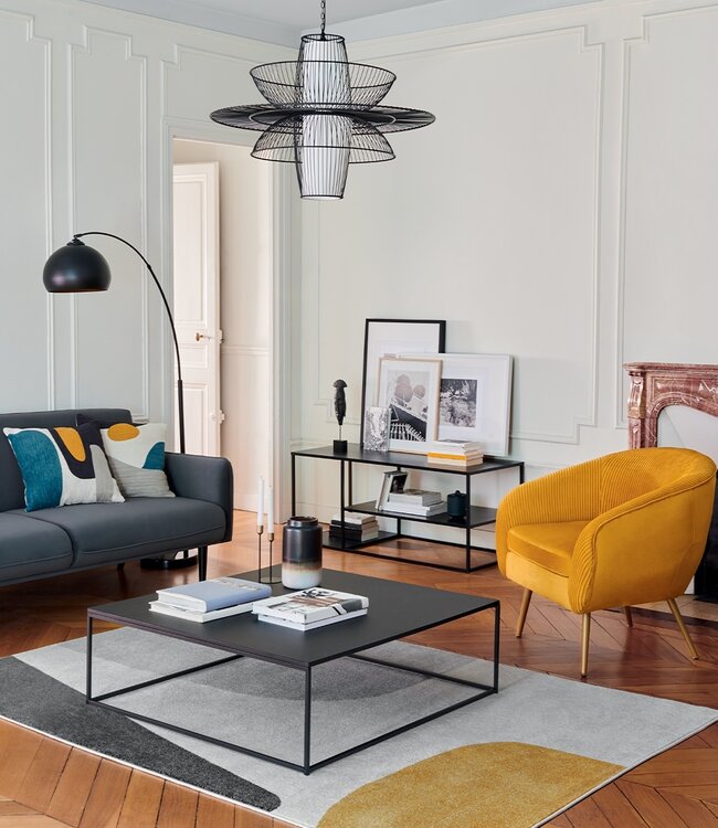 Sofa Bed - Daria - 3-seater - velvet - slate grey - retro style