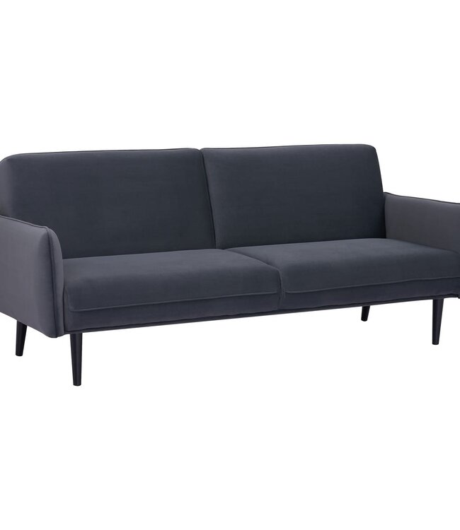 Sofa Bed - Daria - 3-seater - velvet - slate grey - retro style