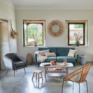 Atmosphera Slaapbank - Daria - 3-zits - Fluweel - Celadongroen - Retrostijl