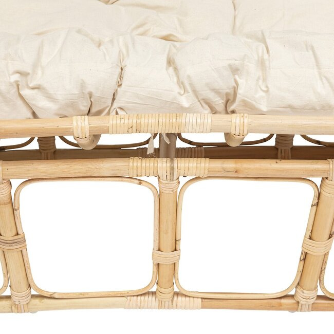 Bankje - Mamasan - 2-zits - Rotan - Wit - Etnisch-Chique Design