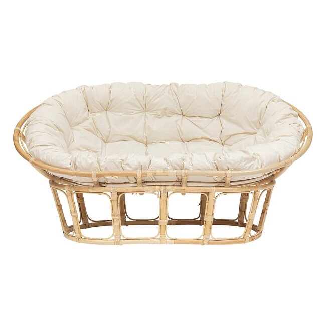 Atmosphera Bank - Mamasan - 2-Sitzer - Rattan - Weiß - Ethno-schickes Design