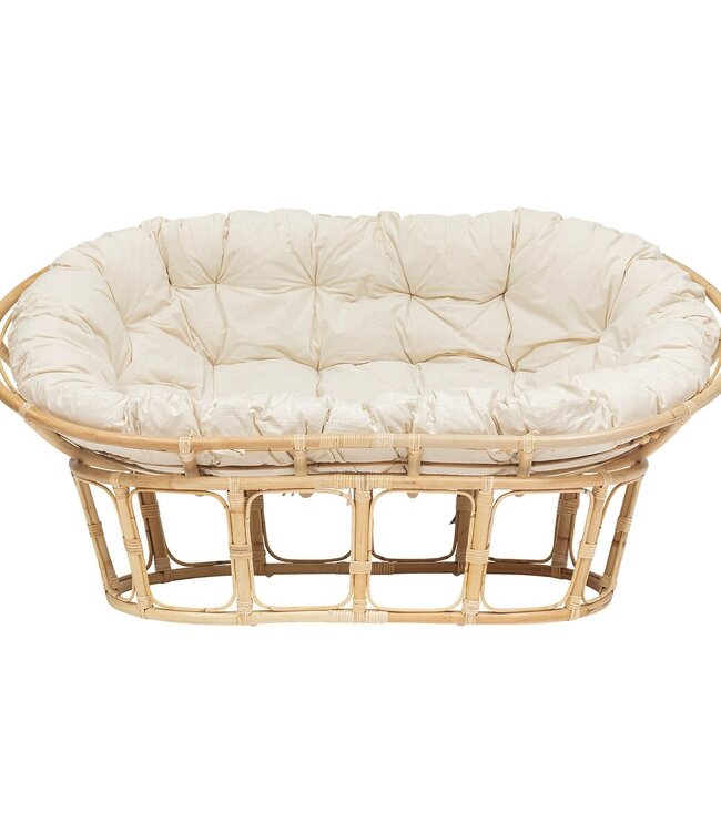 Bench - Mamasan - 2-Seater - Rattan - White - Ethnic Chic Design