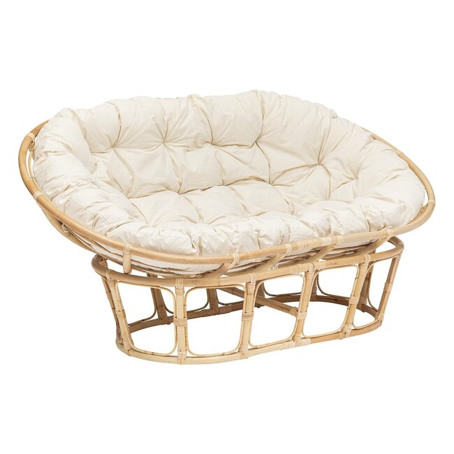 Atmosphera Bank - Mamasan - 2-Sitzer - Rattan - Weiß - Ethno-schickes Design