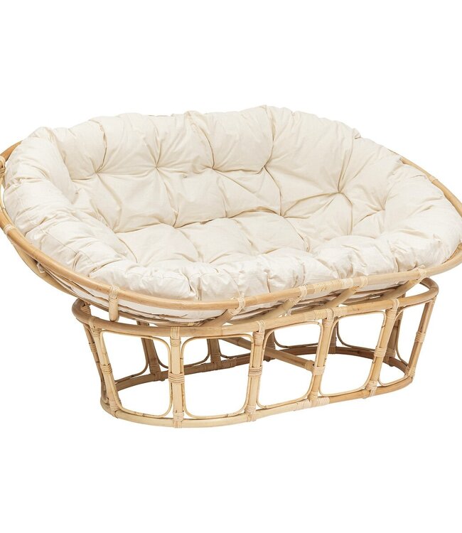 Bench - Mamasan - 2-Seater - Rattan - White - Ethnic Chic Design