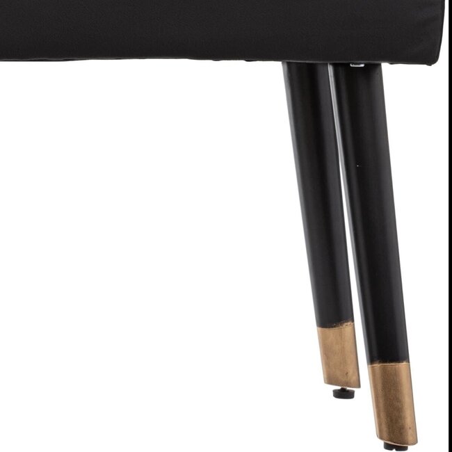 Fluwelen bankje - Salome - Zwart -  100x35 cm