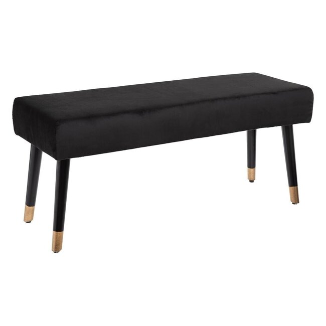 Velvet bench - Salome - Black - 100x35 cm