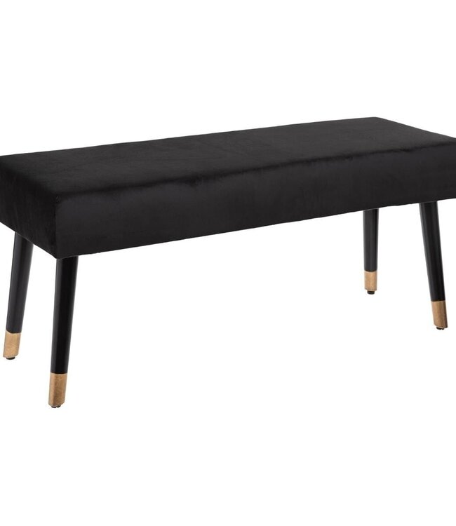 Velvet bench - Salome - Black - 100x35 cm