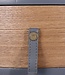 Bedside table with drawer - round - grey