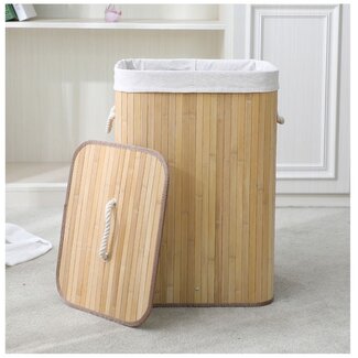 Ceruzo Bamboe Wasmand met Deksel - 72L Naturel