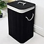 Bamboo Laundry Basket with Lid - 72L Black