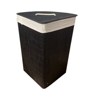 Ceruzo Bamboo Laundry Basket Corner Model - 72L Black