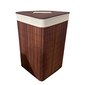 Ceruzo Bamboo Laundry Basket - Corner Model - 72L - Brown