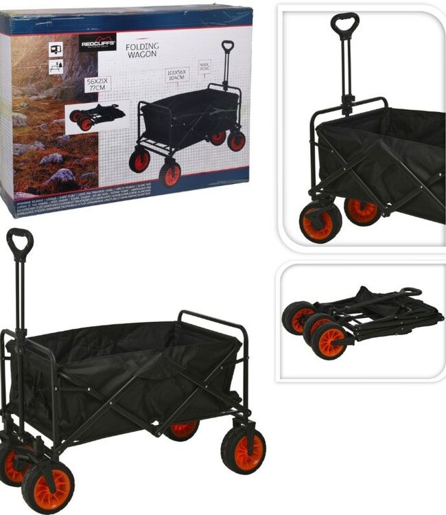 Bolderkar - Vouwbaar - 101x56x104 - Zwart