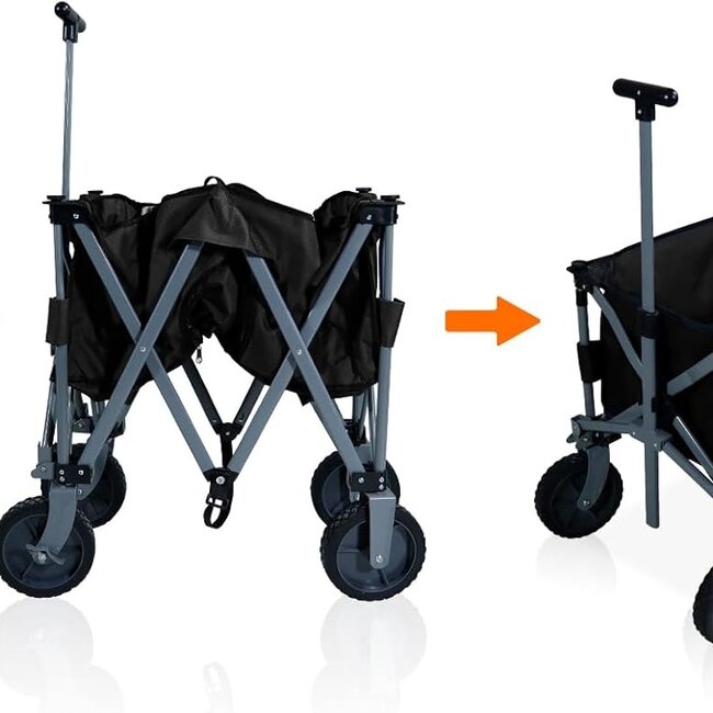 Bolderkar opvouwbaar - zwart -  90x49x58 cm