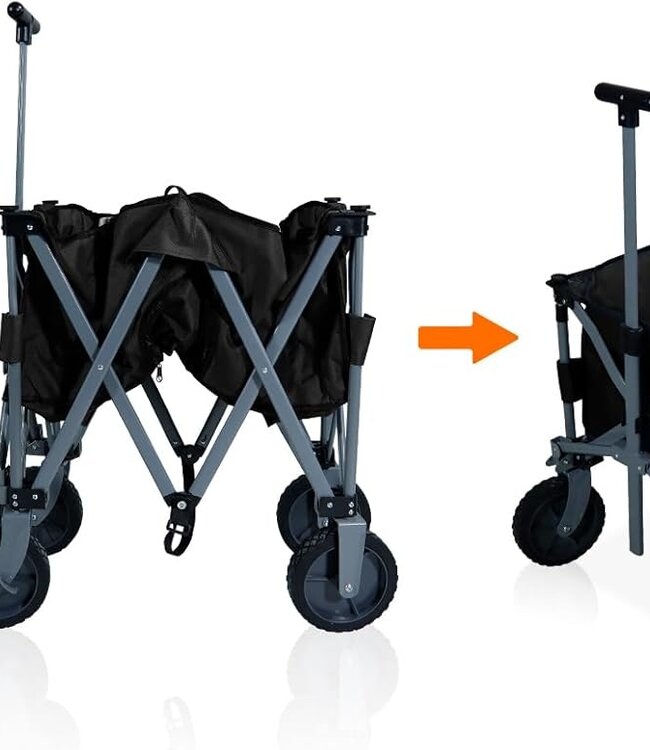 Bolderkar opvouwbaar - zwart -  90x49x58 cm