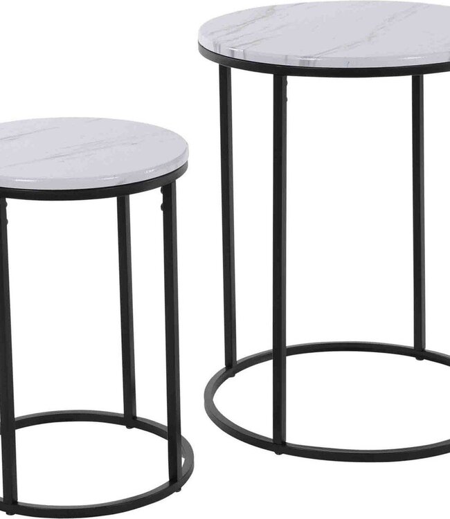 Marmerlook Bijzettafels Set van 2