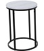 Marble Look Side Tables Set of 2 - White