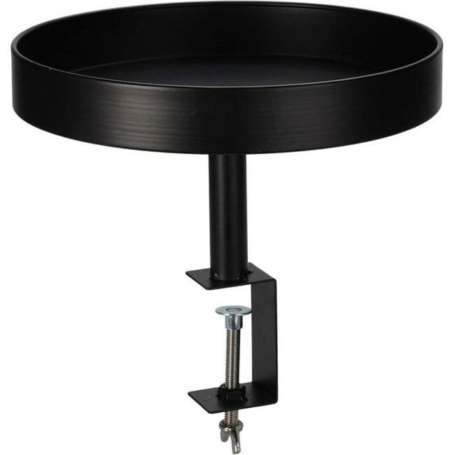 Tray table with clamp - metal - Ø28 cm - Black