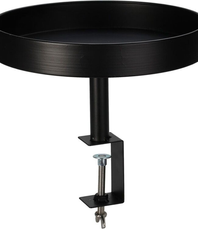 Tray table with clamp - metal - Ø28 cm - Black