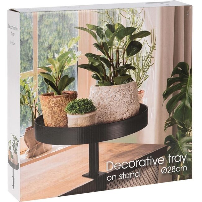 Dienbladtafel met klem - metaal - Ø28 cm - Zwart